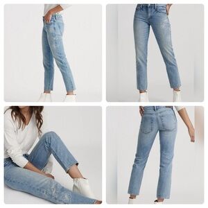 LUCKY BRAND Sienna Slim Boyfriend Mid Rise Light Wash Floral Embroidered Size 2